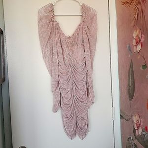 For Love and Lemons Sparkly Pink Ruffled Mini-Dress